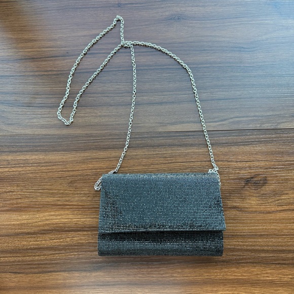 ✨ Black crystal evening handbag with chain ✨ - Picture 3 of 7
